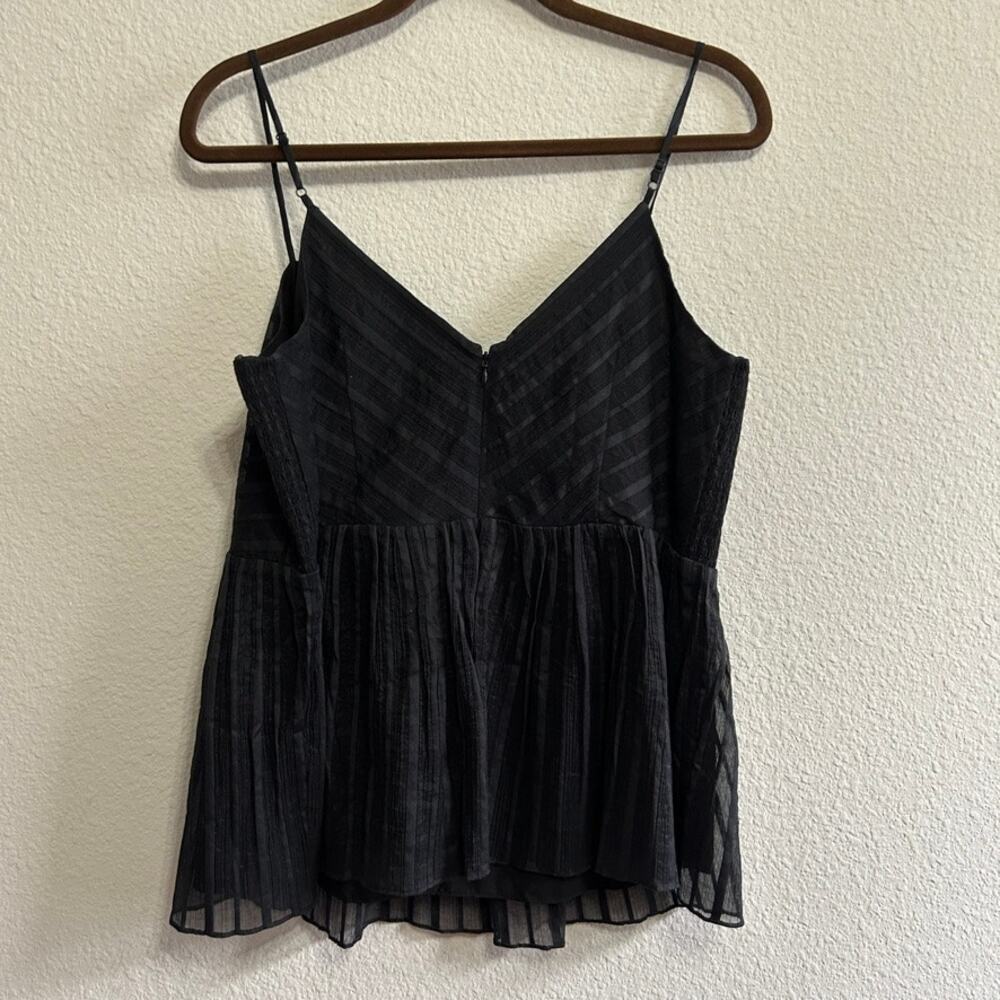 NEW Club Monaco Peplum Cami Chemise Tank Black Caviar Size Large Minimalist - Picture 4 of 12